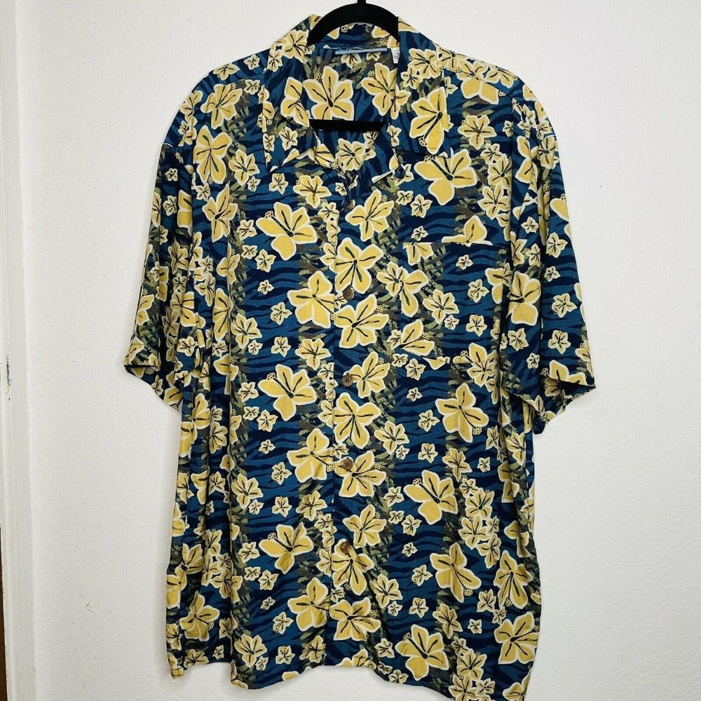 Jimmy’Z Men’s Large Blue Hawaiian Aloha Shirt